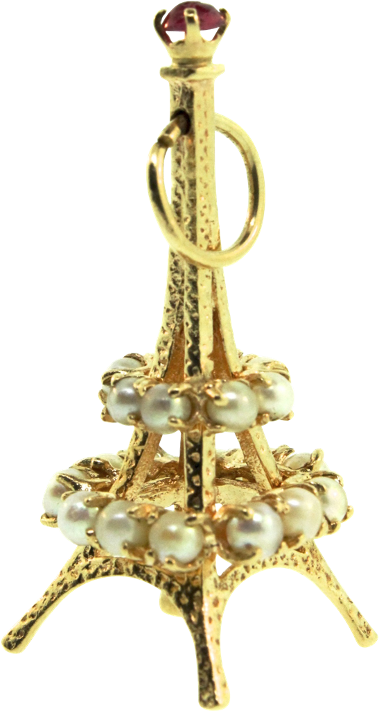 Estate 14k Yellow Gold Eiffel Tower Paris Figural Charm - Thurible (1023x1023), Png Download