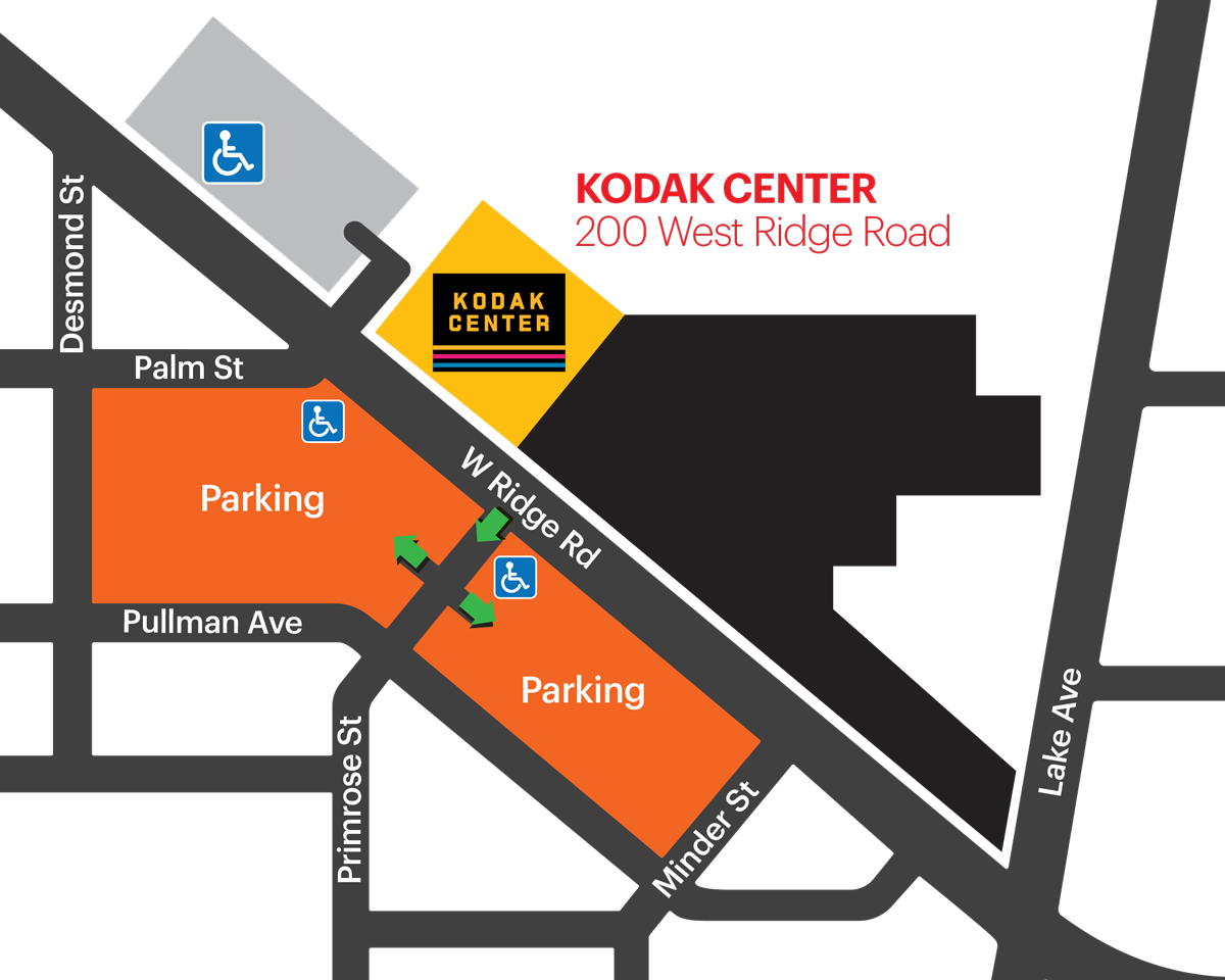 Kodak Center Parking Map - Kodak Center (1200x960), Png Download