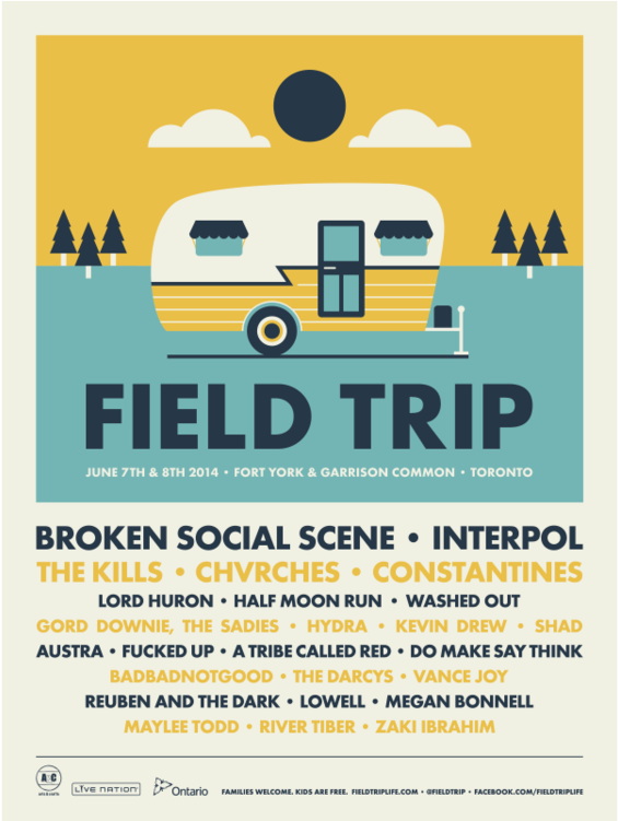 Broken Social Scene, Interpol, The Kills Field Trip - Ross Proulx (750x750), Png Download