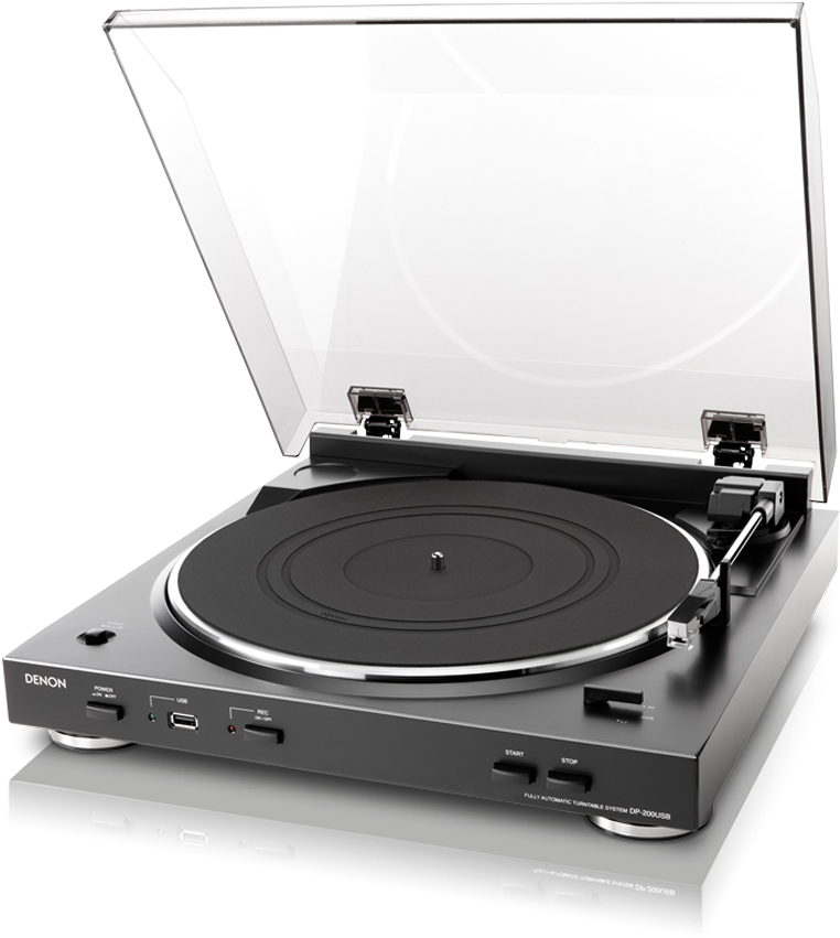 Denon Dp200usb Turntable With Usb - Denon Dp-200usb Fully Automatic Record Player (1280x1280), Png Download