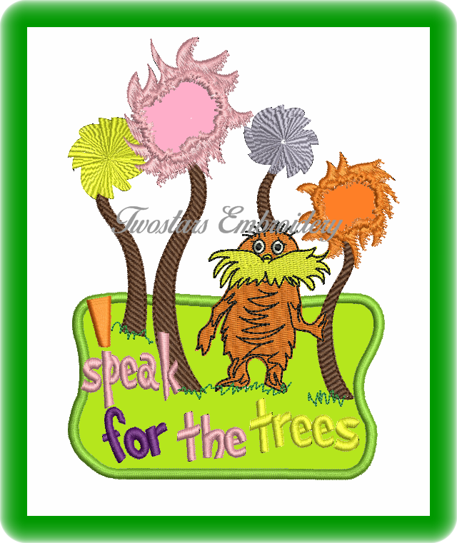 I Speak For The Trees The Lorax (640x761), Png Download