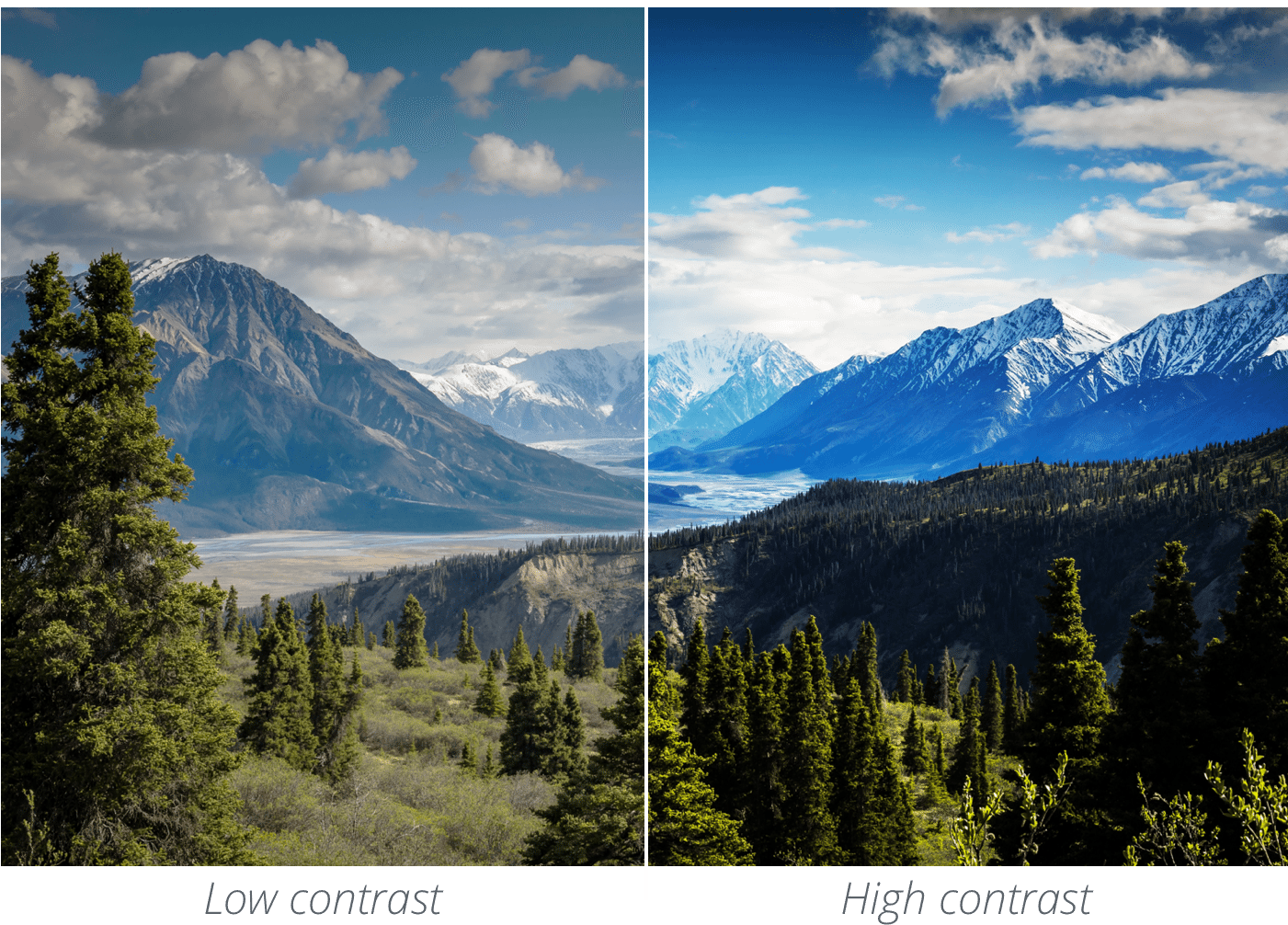 Contrast - Landscape Mountains (2400x1200), Png Download