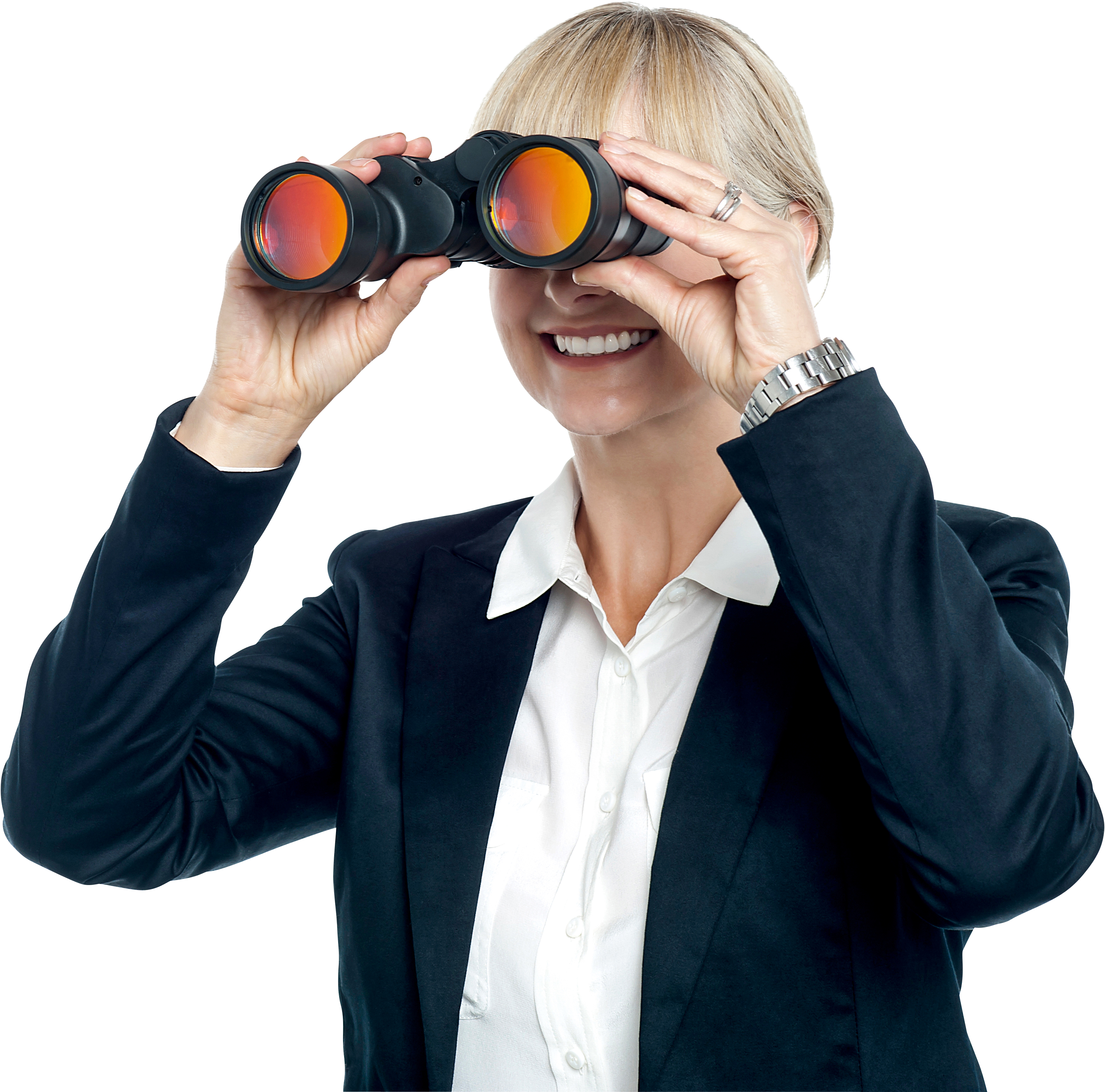 Happy Girl Royalty-free Png - Person With Binoculars Png (4809x3200), Png Download