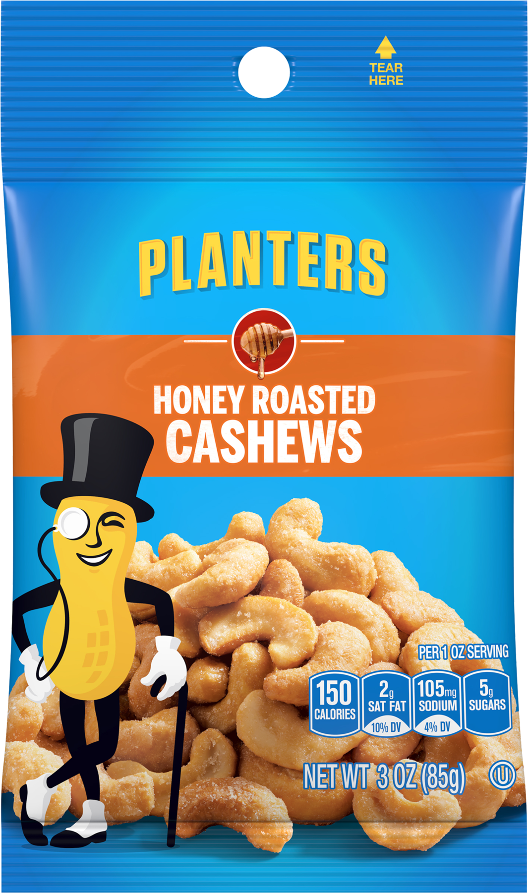 Planters Honey Roasted Cashews (1800x1800), Png Download