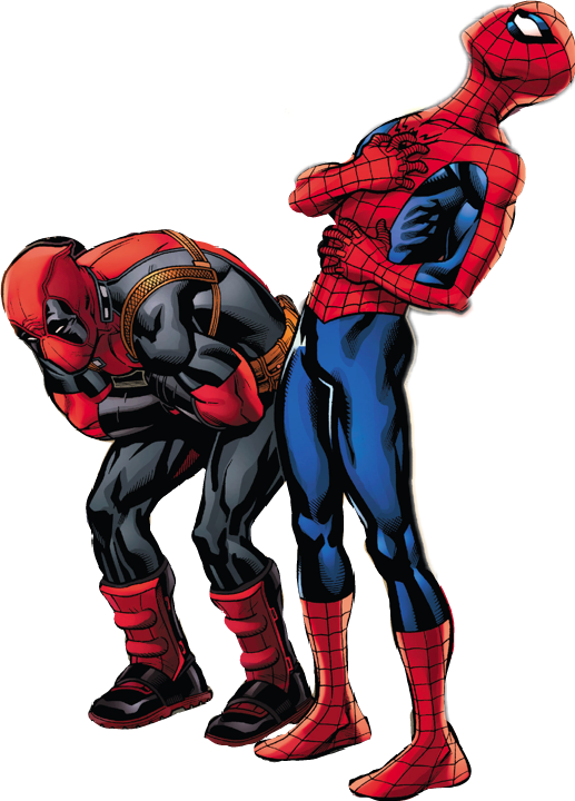 Report Abuse - Deadpool And Spiderman Png (517x720), Png Download