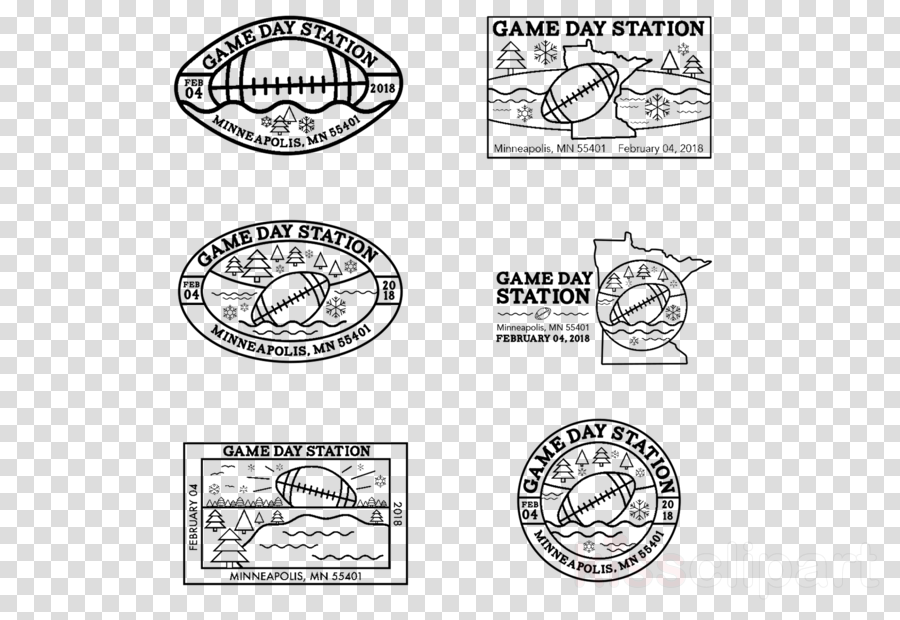 Download Pattern Clipart Super Bowl Lii Minneapolis - Line Art (900x620), Png Download