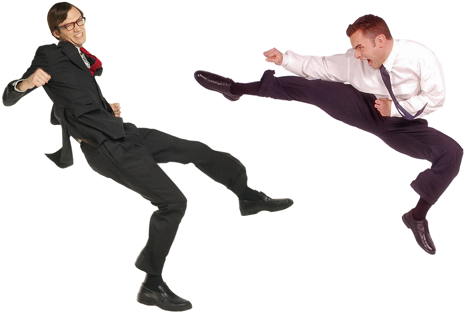 Fight, Conflict, Quarrel, Showdown, Battle, Businessman - Драка Пнг (960x658), Png Download