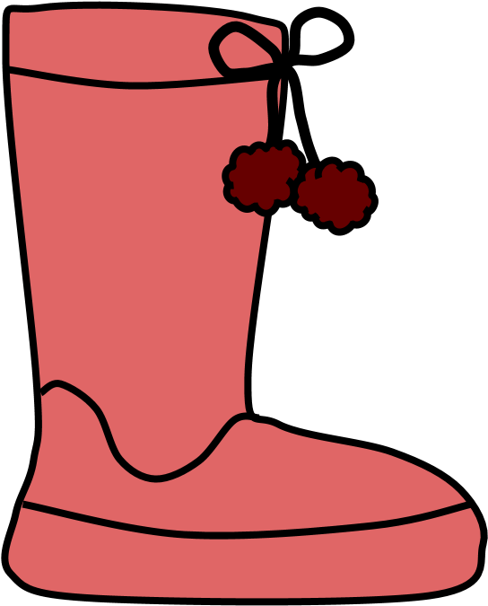 Boots, Pom-poms, Snow, Rain, Pink, Red - Snow Boot (816x1056), Png Download