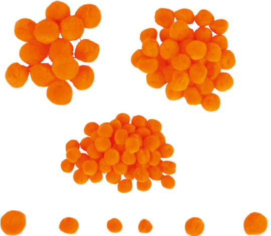 Mini Pom-poms - 100 Pieces - Orange - Pom-pom (539x761), Png Download