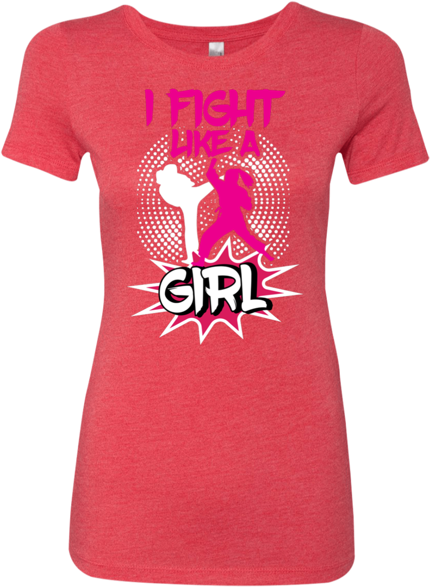 "fight Like A Girl" Womens' T Shirt T Shirts - Powderpuff Shirts (1155x1155), Png Download