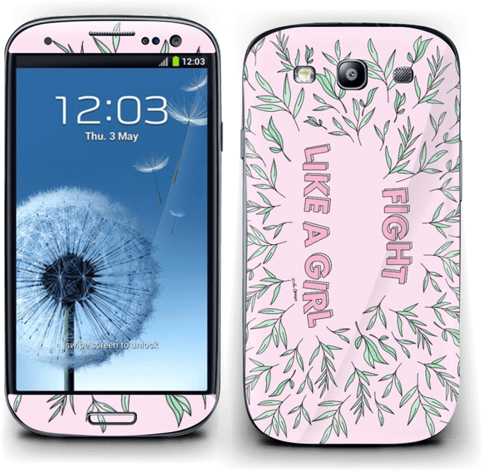 Fight Like A Girl - I9300 Galaxy S Iii (s3) 16 Gb - Rosso (800x713), Png Download