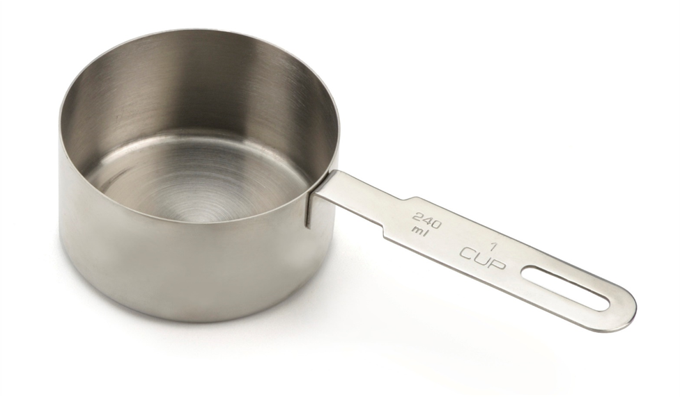 Endurance 1 Cup Measure - Rsvp Dry Measuring 1 Cup/cp Scoop Stainless Steel Baking (975x973), Png Download