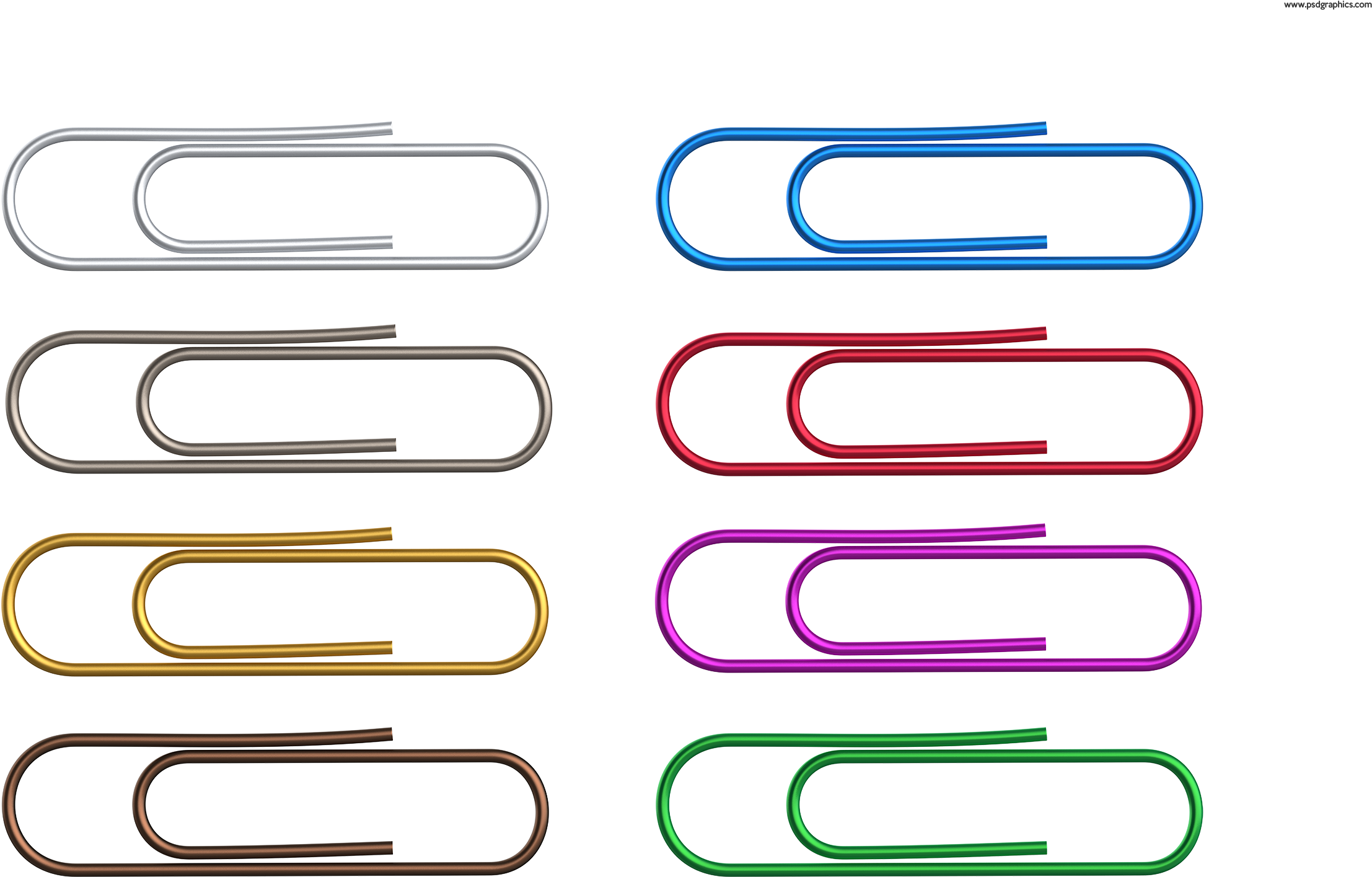Colorful Paper Clips Png - Electric Blue (2500x1614), Png Download