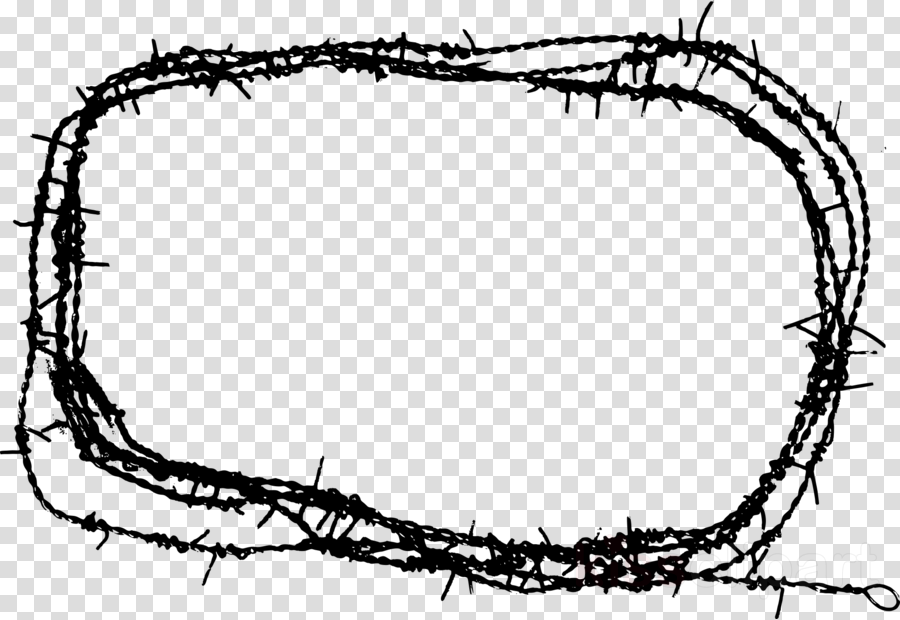 Barbed Wire Frame Png Clipart Barbed Wire - 8' Barbed Wire (900x620), Png Download