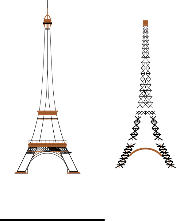Gambar Ilustrasi Menara Eiffel (574x720), Png Download
