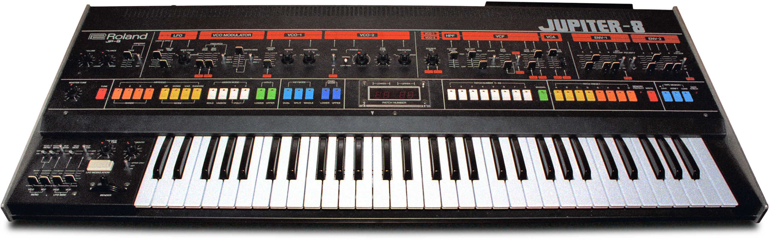 Roland Jupiter-8 Synth, 1983 - Roland Jupiter 8 (2741x959), Png Download