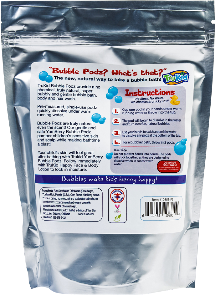 Trukid Bubble Podz, Yumberry Scented Bubble Bath, 60 - Trukid Inc. (1000x1000), Png Download