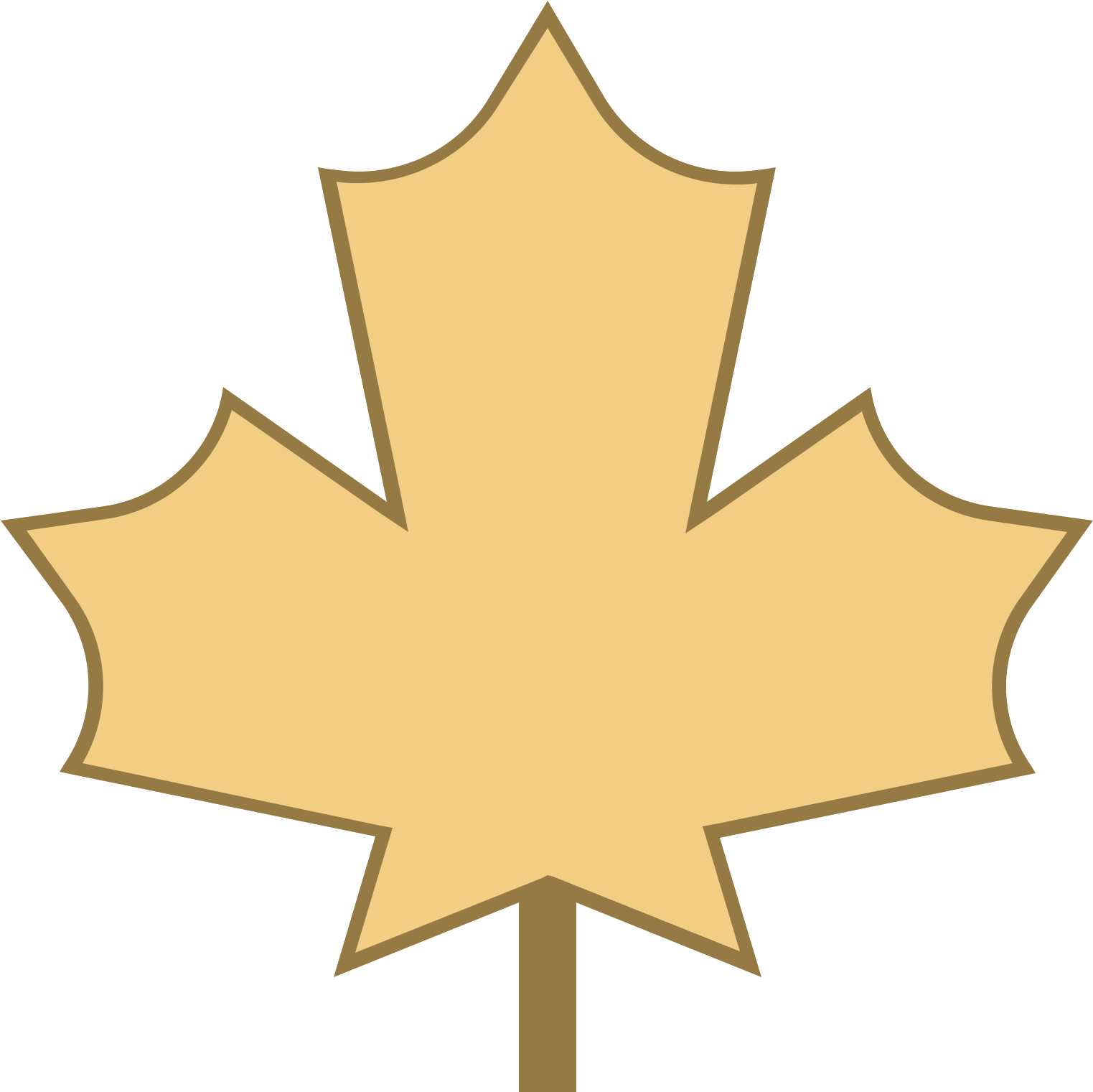 It's A Maple Leaf, Starting At The Bottom With A Curved - Emblem (1600x1600), Png Download