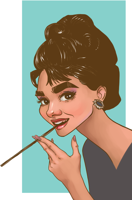 Audrey Hepburn By Alyona Timofeyeva, Via Behance - Illustration (600x901), Png Download