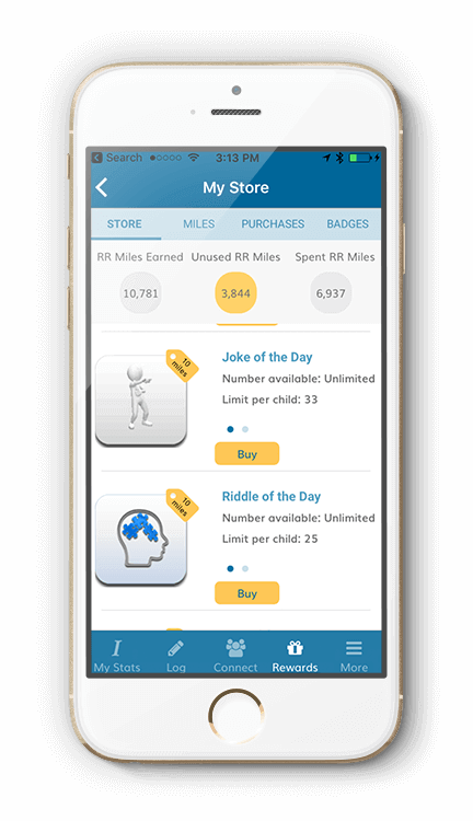“purchase” Rewards In Exchange For Rr Miles - Reading Stats App (432x750), Png Download