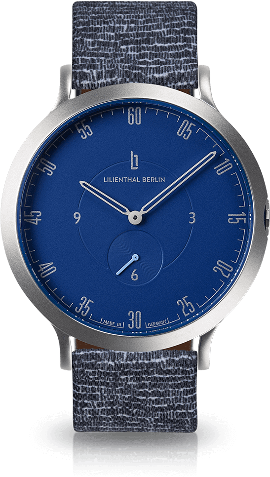 Silver Blue Cobblestones - Lilienthal Berlin - Wrist Watch For Both Men (600x1060), Png Download