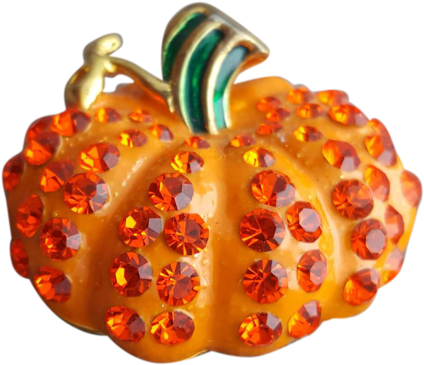 Rhinestone Pumpkin Pin Fall Thanksgiving Halloween - Rhinestone Pumpkin (859x859), Png Download