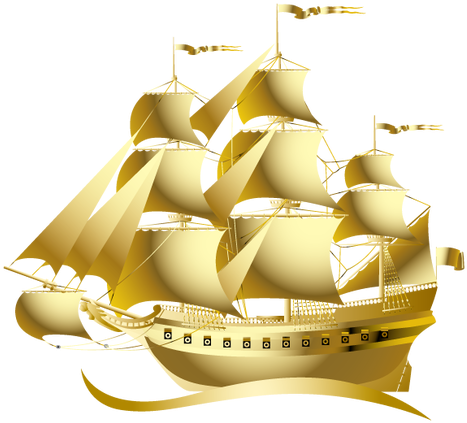Sailing Ship Clipart Food - Golden Ship Shower Curtain (650x650), Png Download