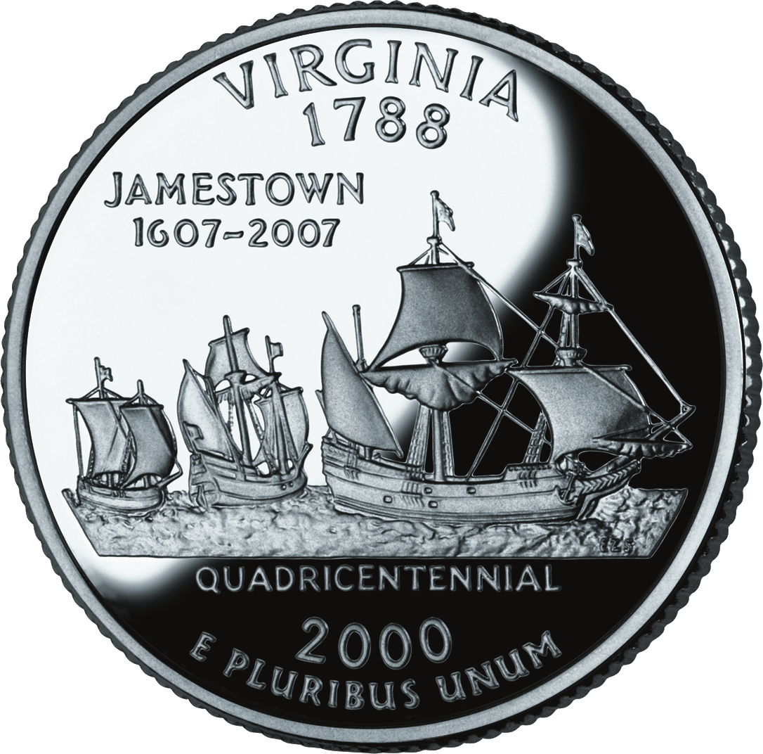 2000 Va Proof - Virginia 2000 - Quarter Dollar, United States Coin (1086x1072), Png Download