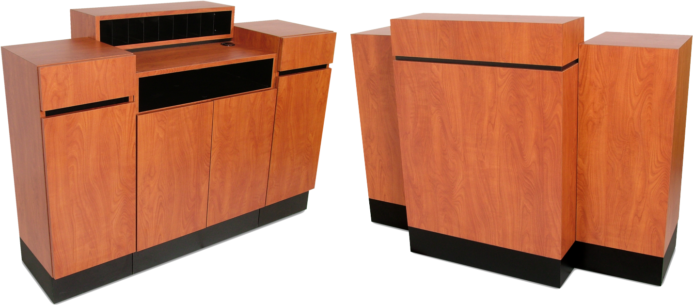 491.60 Reve Wild Cherry Standing Reception Desk Collins (1500x1500), Png Download