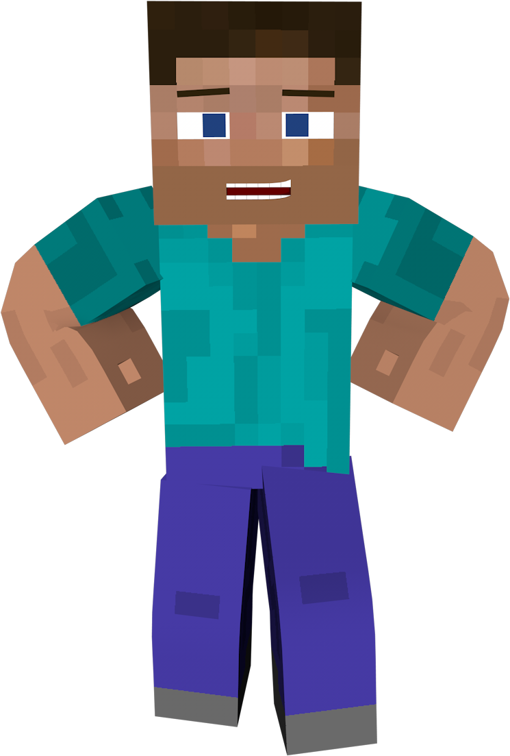 Minecraft Steve Skin Render (1600x1200), Png Download