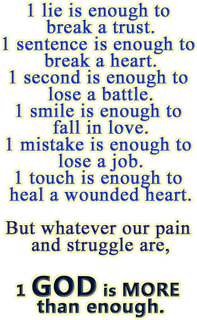 1 God Is More Than Enough Copy - Quotes (900x1275), Png Download