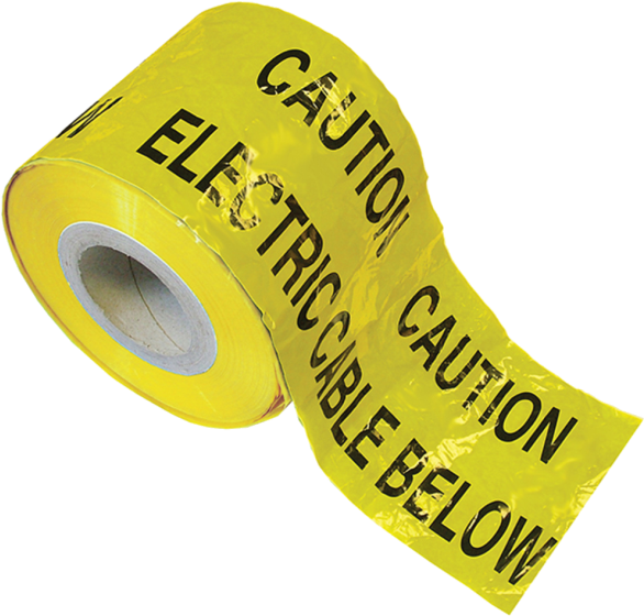 Non-adhesive Black And Yellow Tape - Faithfull 365m Warning Tape - Electric (591x592), Png Download