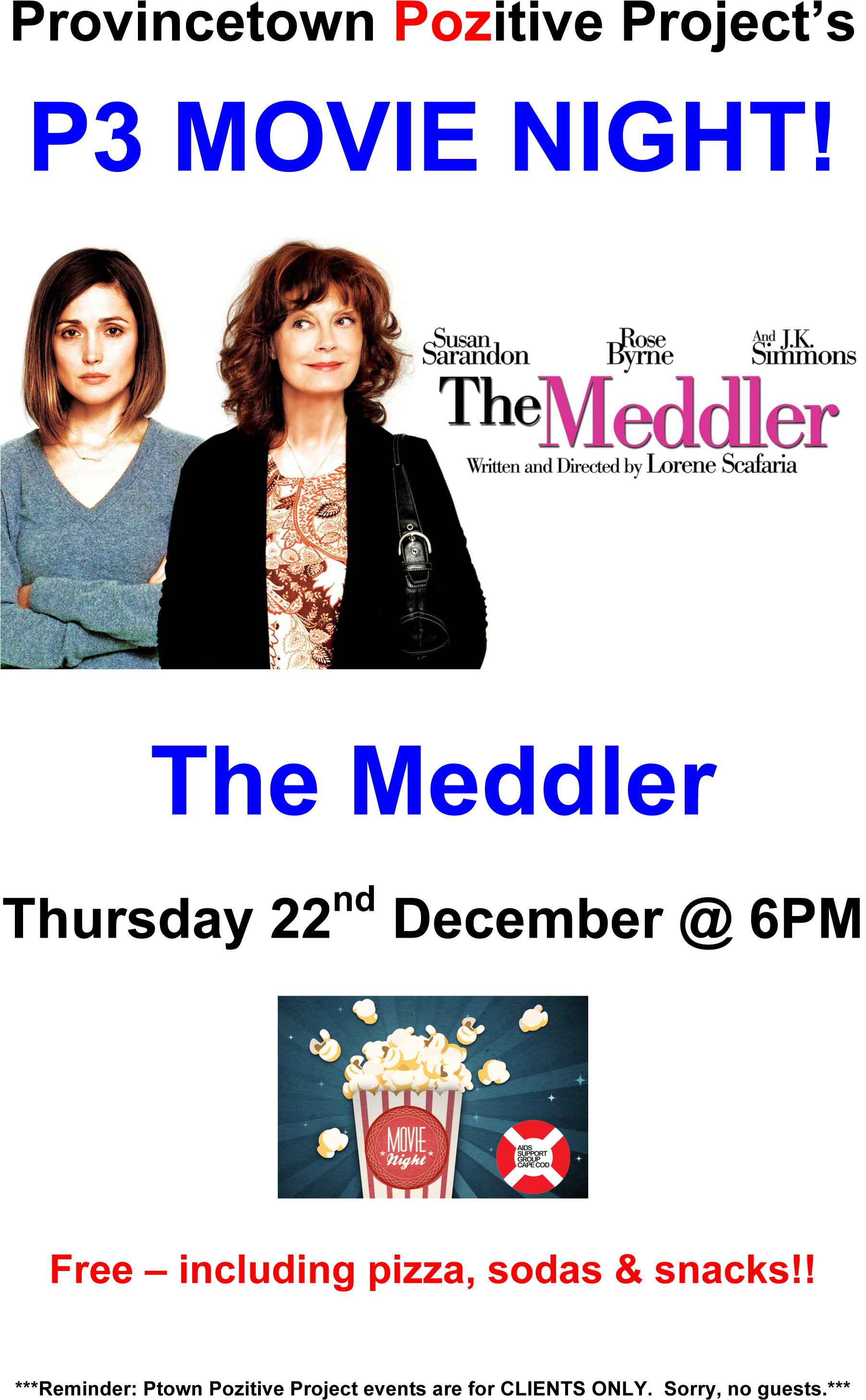 20161222 P3 Movie Night - Meddler (1903x3063), Png Download