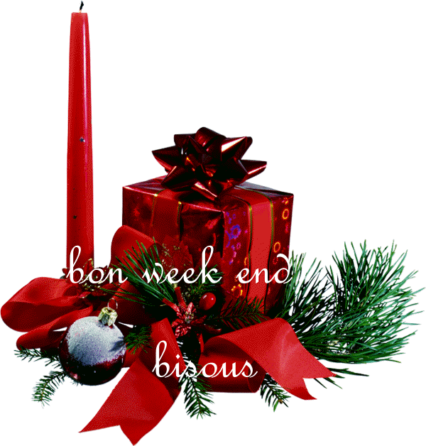 Résultat D'images Pour Gif Bon Week-end Noel - Christmas Card Candle Art (600x628), Png Download