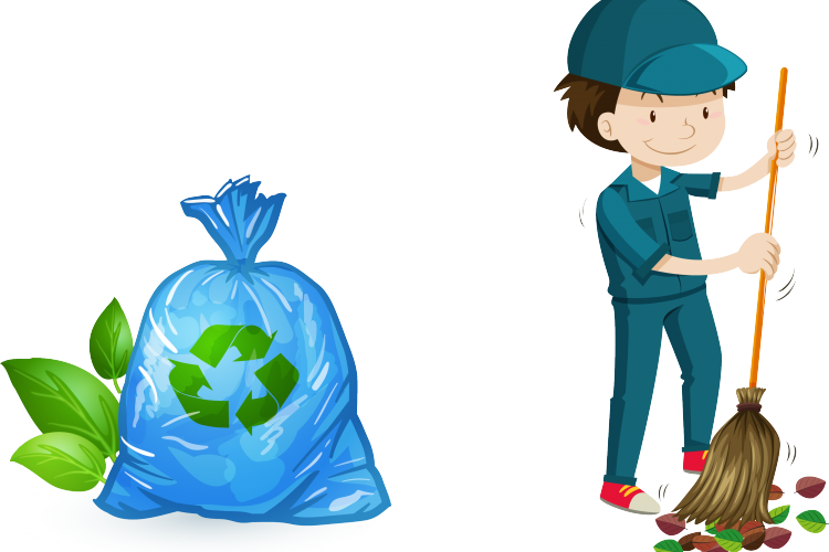 Reduce, Reuse And Recycle - Janitor Vector (750x500), Png Download