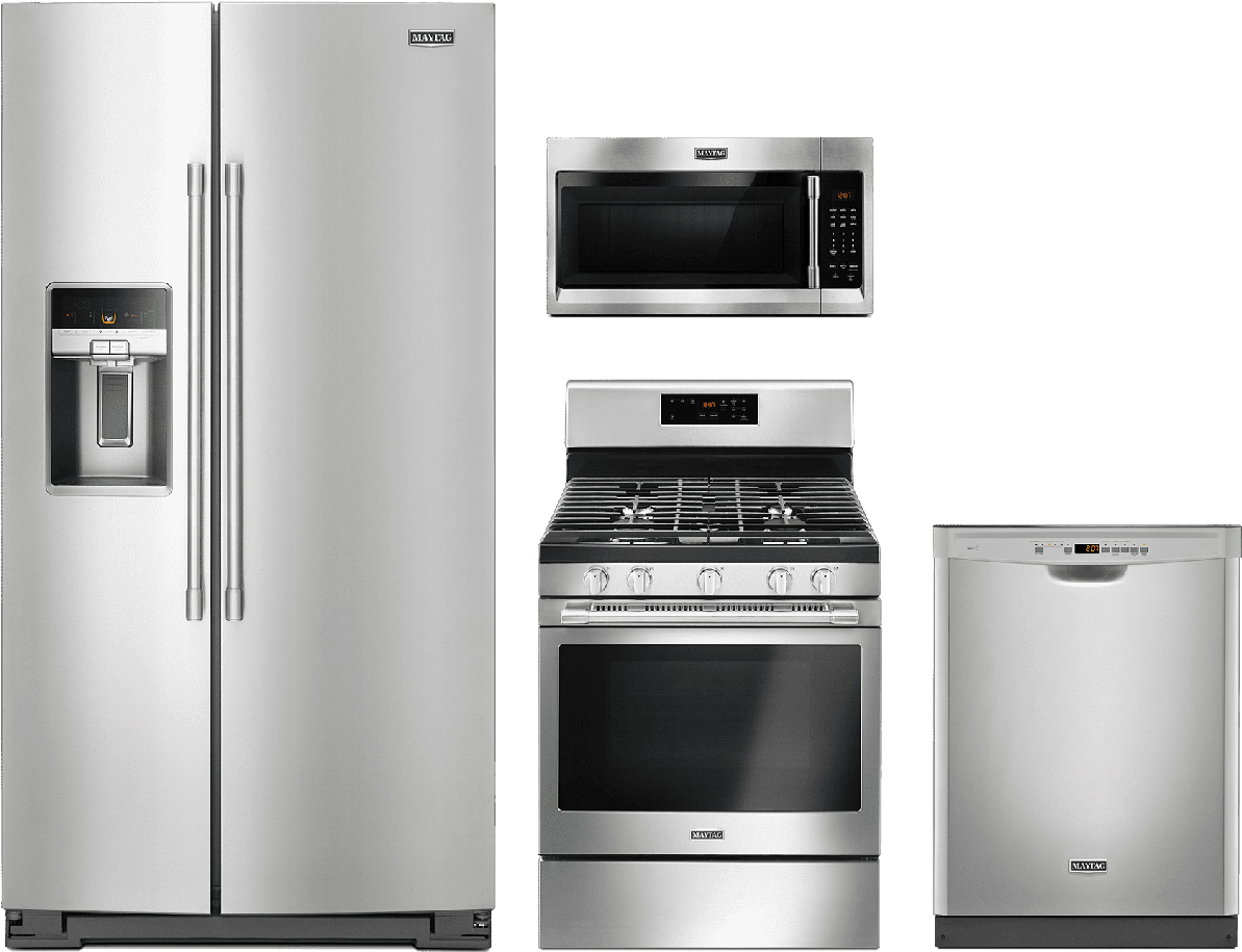 Maytag® 4 Piece Kitchen Package Fingerprint Resistant - Package 29 - Maytag Appliance Package - 4 Piece Appliance (1280x1280), Png Download