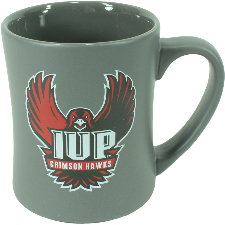 Mug, Grey Matte, Full Hawk Logo - Iup Crimson Hawks (770x768), Png Download