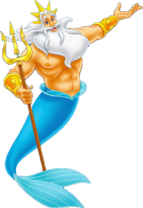 Koning Triton - King Triton Little Mermaid (525x743), Png Download