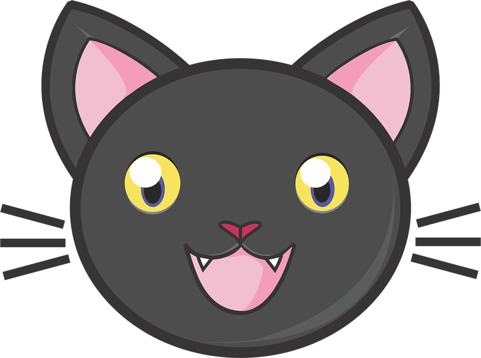 Cute Halloween Cat 4, Buy Clip Art - Cute Cat Head Drawing (960x714), Png Download