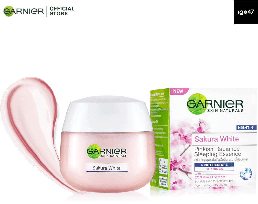 Garnier Sakura White Pinkish Radiance Sleeping Nig - Garnier Sakura White Pinkish Radiance High Concentrated (1080x1080), Png Download