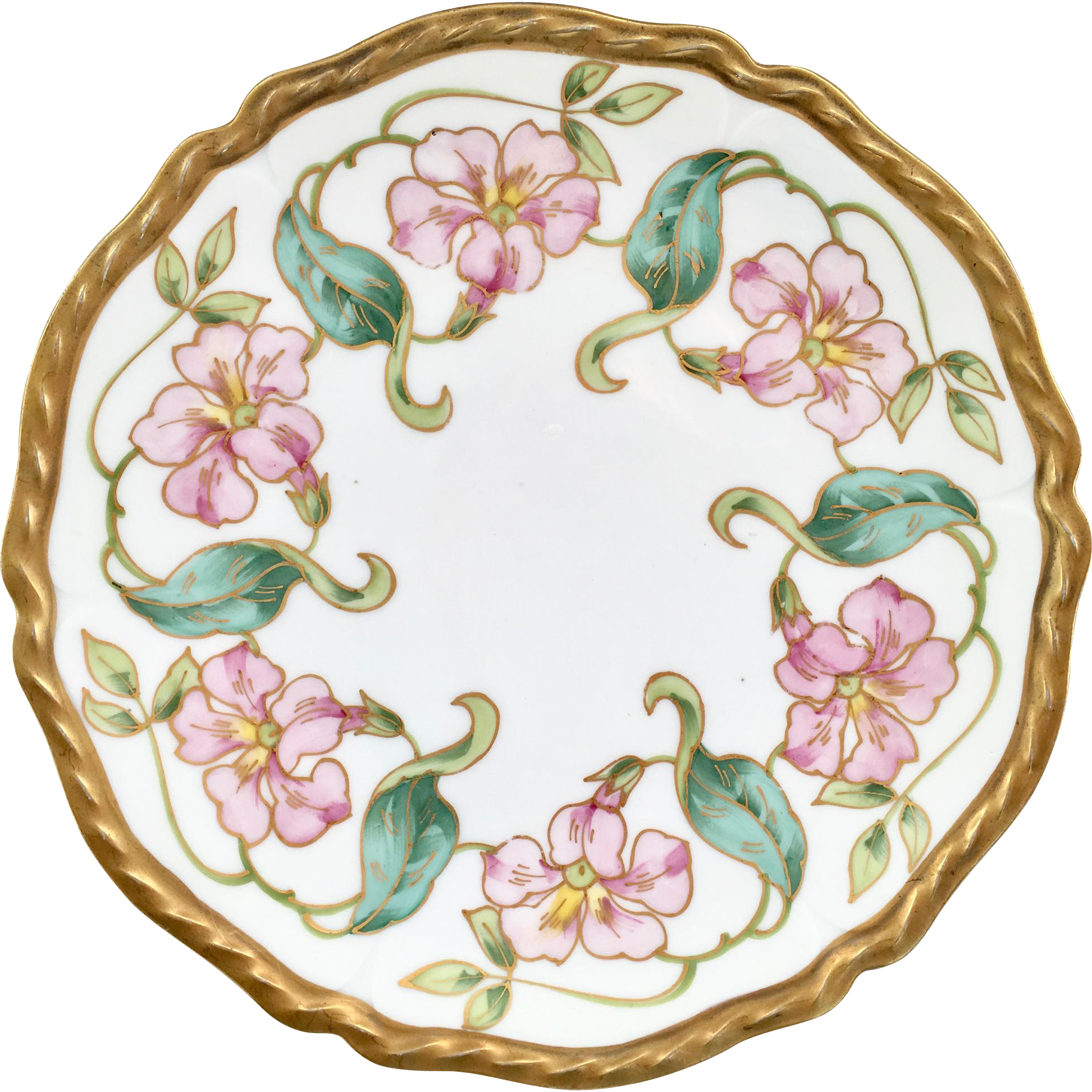 Art Nouveau Pink Morning Glory Hand Painted Plate Blakeman - Photograph (1945x1945), Png Download