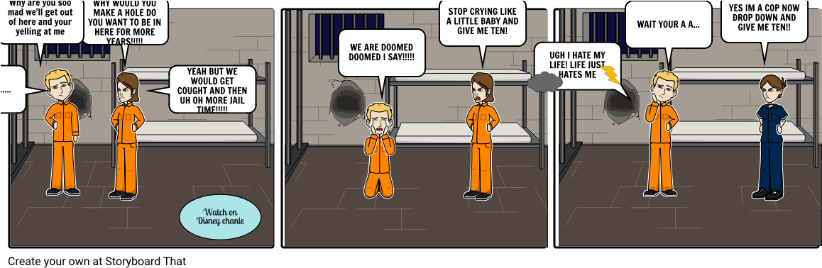 Jail Life Gone Wrong - Cartoon (1164x385), Png Download