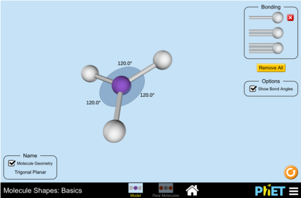 Molecule Shapes - Basics - Molecules - Atoms - Bonds - Phet Interactive Simulations (800x400), Png Download