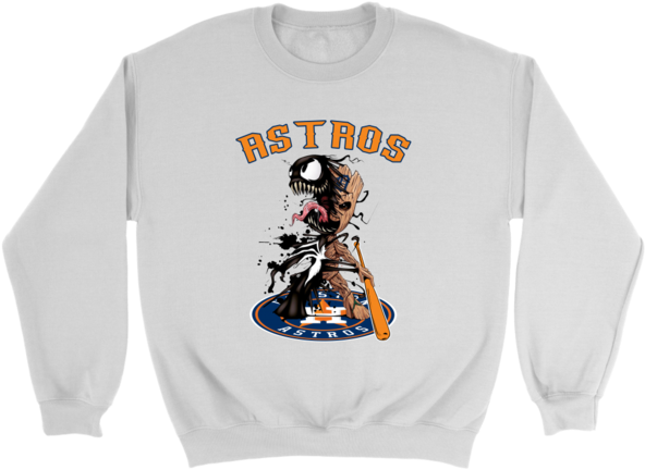 Mlb Houston Astros Venom Groot Guardian Of The Galaxy - Kawaii Peach Milk Premium Sweatshirt (6 Colors Available, (600x600), Png Download