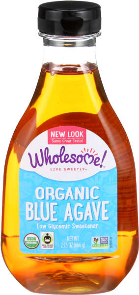 Wholesome Sweeteners Organic Blue Agave Nectar 1 Bottle - Wholesome - Organic Blue Agave - 44 Oz. (650x650), Png Download