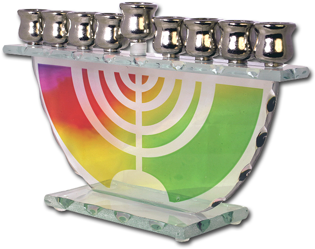 Glass Chanukia, Rainbow Design - Shield (650x650), Png Download