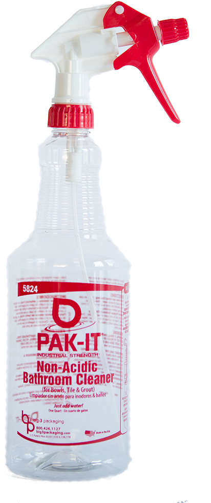 Spray Bottle - Big 3 Packaging Pak5824b Non-acidic Bathroom Cleaner, (415x1000), Png Download