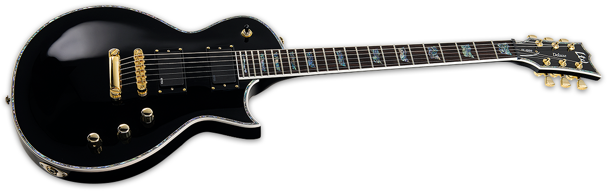 Guitars In The Ltd Ec-1000 Series Are Designed To Offer - Esp Ltd Ec 1000 Deluxe Black (1200x387), Png Download
