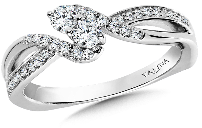 Valina Two-stone Diamond Engagement Ring Moutning In - Engagement Ring (800x800), Png Download