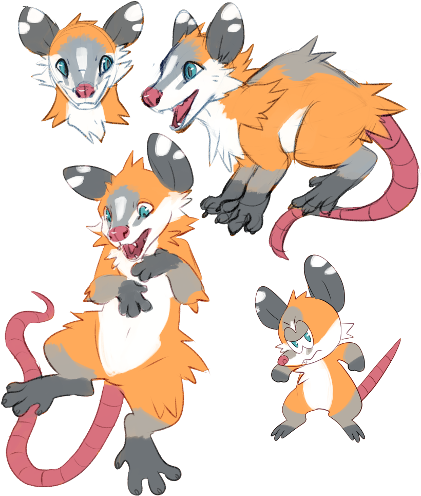[o] My Opossum - Cartoon (846x1011), Png Download